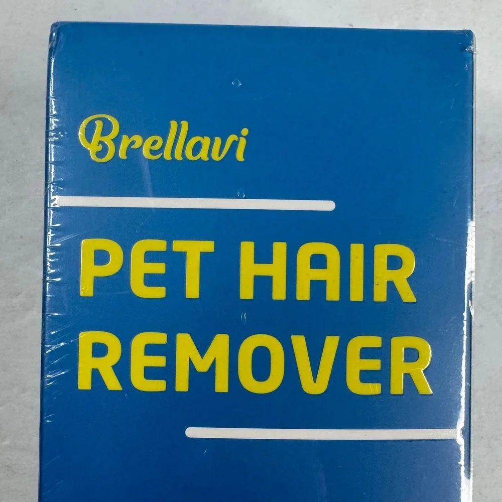 Brellavi Pet Hair Remover Reusable Double Sided Brush Self Cleaning Base Blue